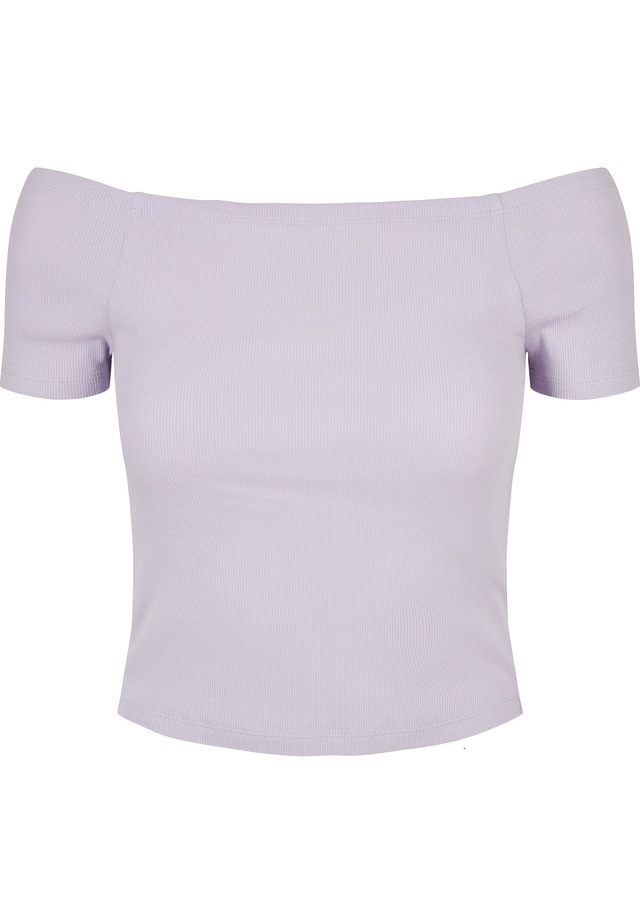 URBAN CLASSICS T-Shirt »Urban Classics Damen Ladies Off Shoulder Rib Tee« 1