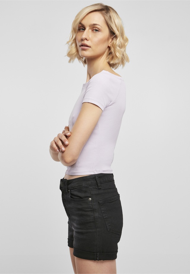 URBAN CLASSICS T-Shirt »Urban Classics Damen Ladies Off Shoulder Rib Tee« 1
