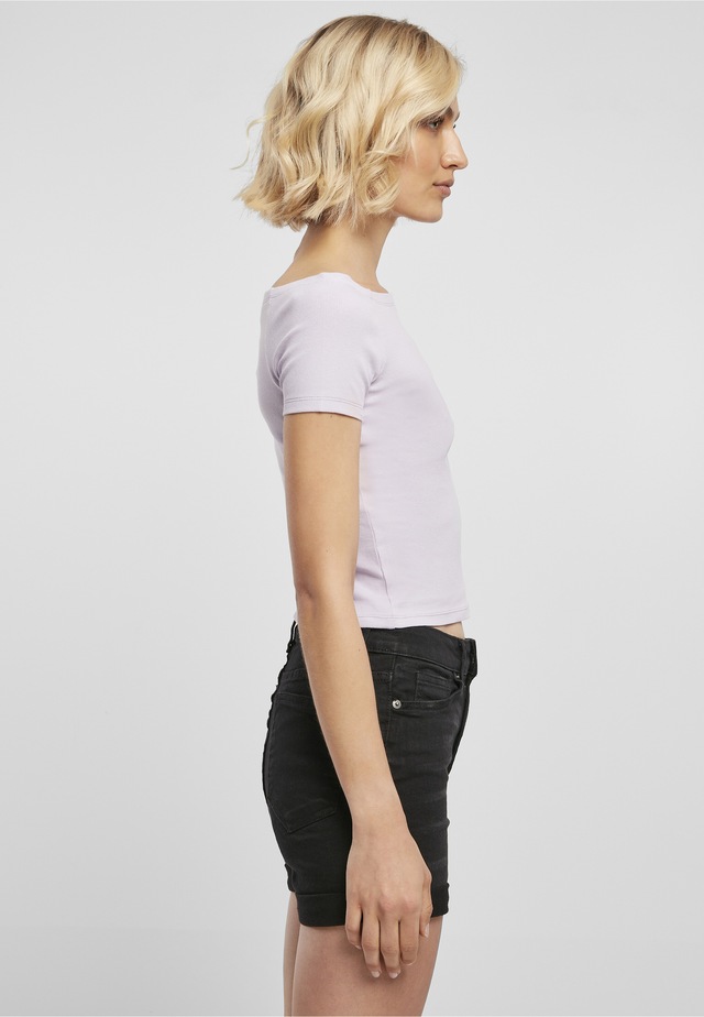 URBAN CLASSICS T-Shirt »Urban Classics Damen Ladies Off Shoulder Rib Tee« 1