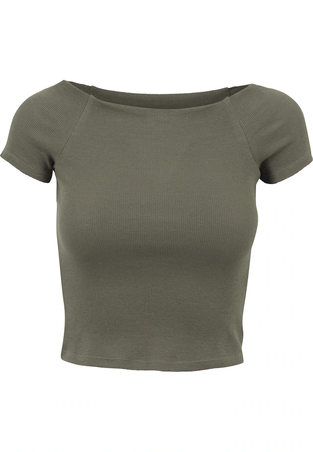 URBAN CLASSICS T-Shirt »Urban Classics Damen Ladies Off Shoulder Rib Tee« 1