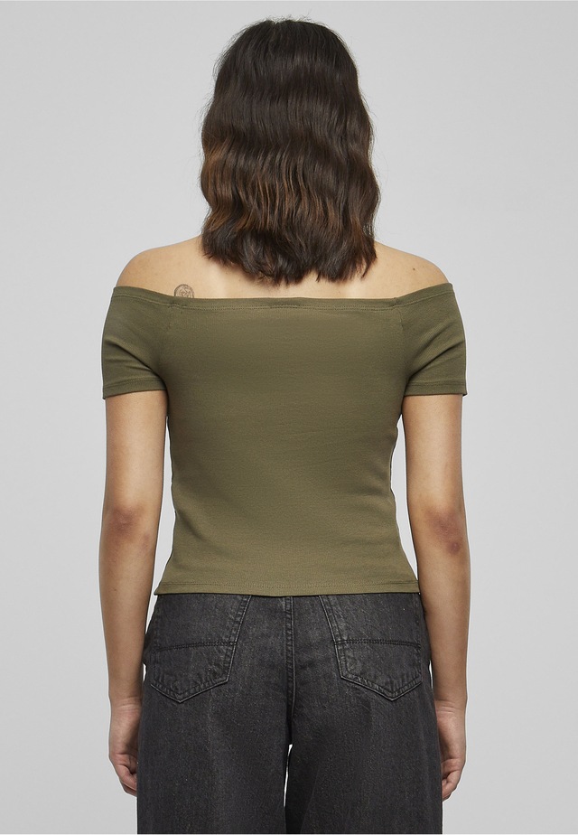 URBAN CLASSICS T-Shirt »Urban Classics Damen Ladies Off Shoulder Rib Tee« 1