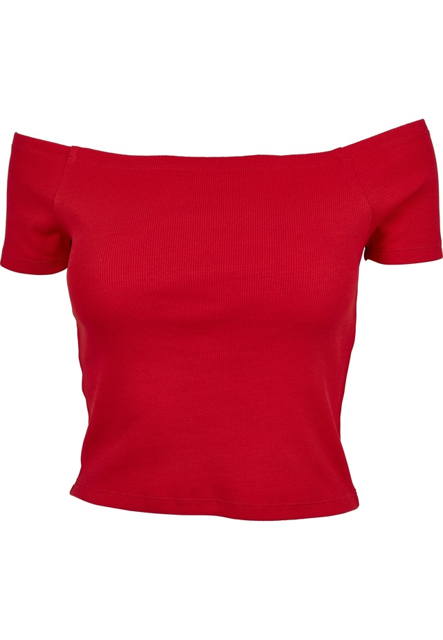 URBAN CLASSICS T-Shirt »Urban Classics Damen Ladies Off Shoulder Rib Tee« 1
