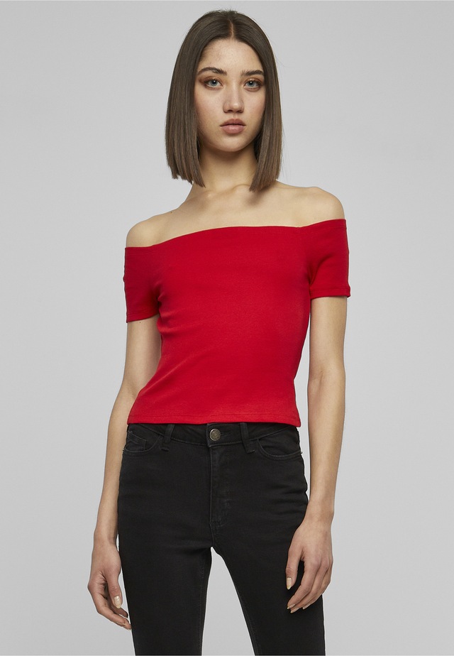 URBAN CLASSICS T-Shirt »Urban Classics Damen Ladies Off Shoulder Rib Tee« 1
