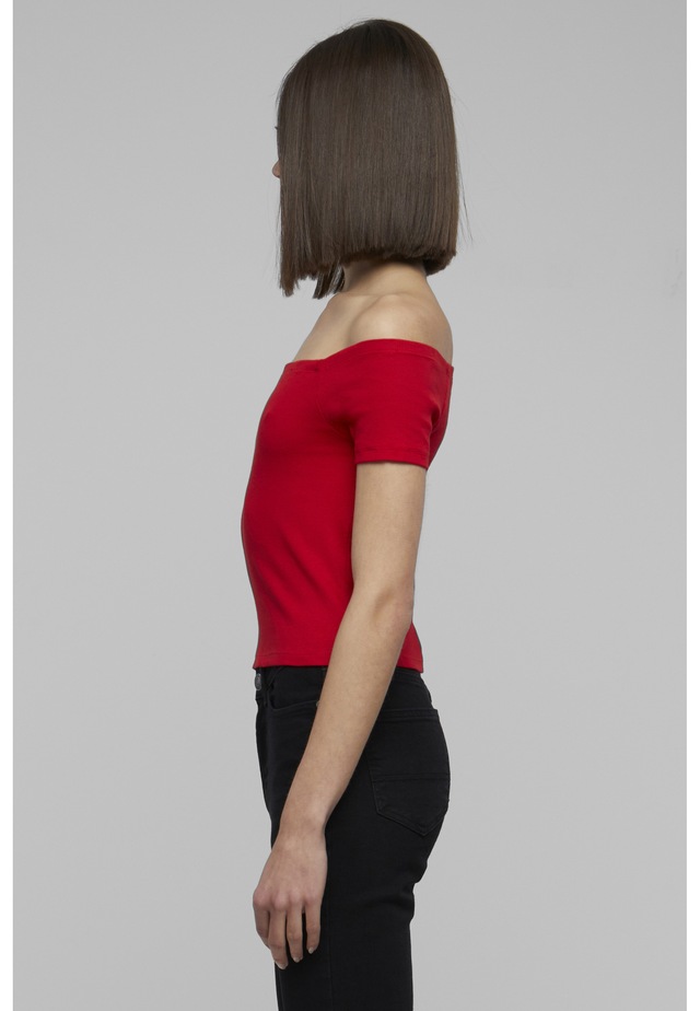 URBAN CLASSICS T-Shirt »Urban Classics Damen Ladies Off Shoulder Rib Tee« 1