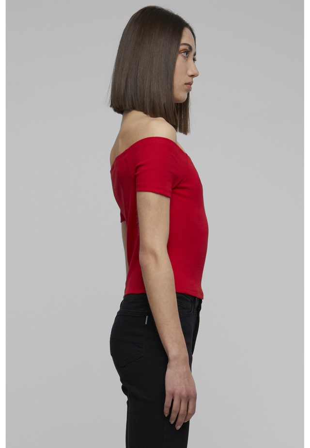 URBAN CLASSICS T-Shirt »Urban Classics Damen Ladies Off Shoulder Rib Tee« 1