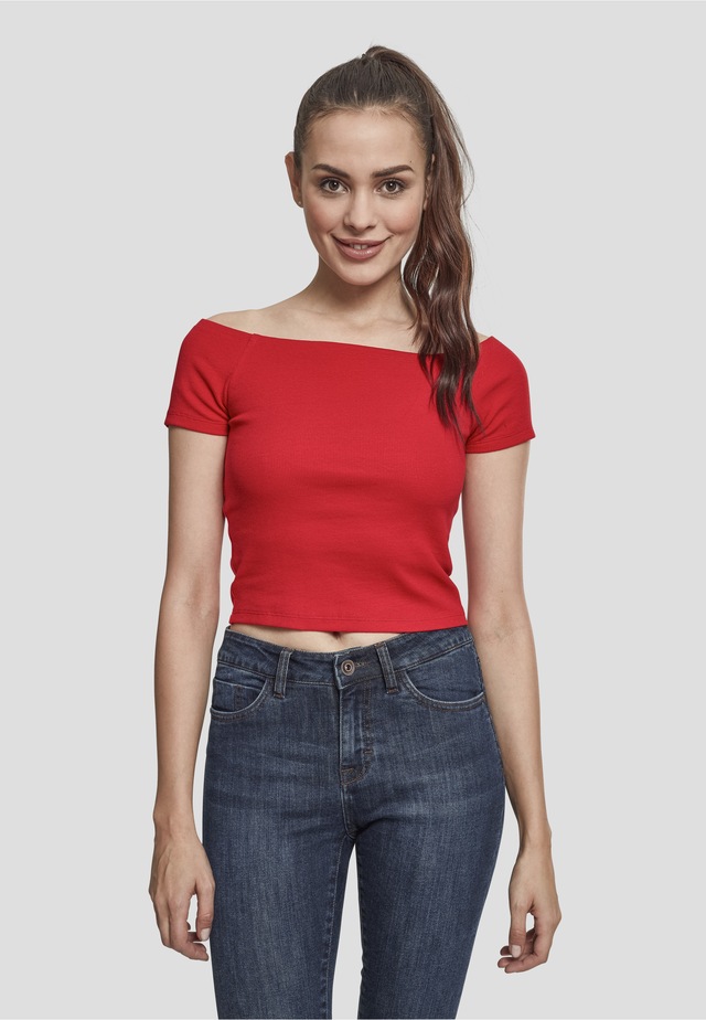 URBAN CLASSICS T-Shirt »Urban Classics Damen Ladies Off Shoulder Rib Tee« 1