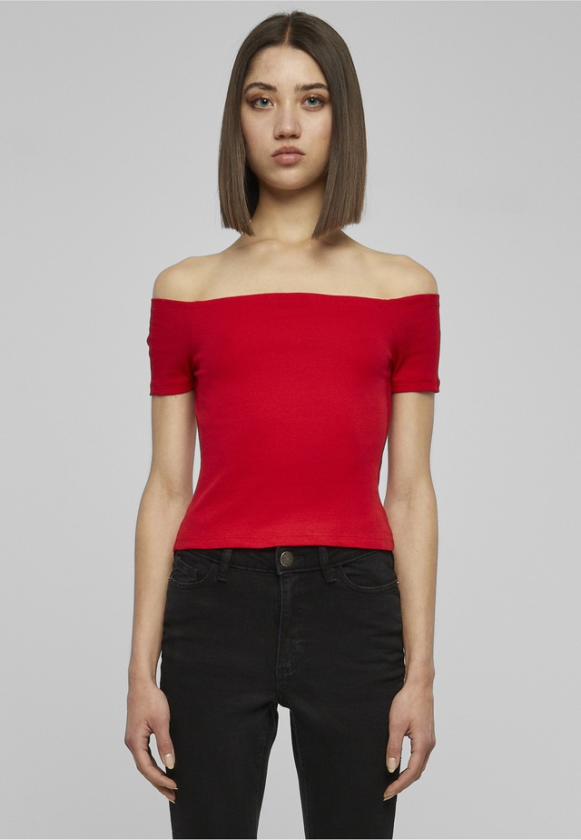 URBAN CLASSICS T-Shirt »Urban Classics Damen Ladies Off Shoulder Rib Tee« 1