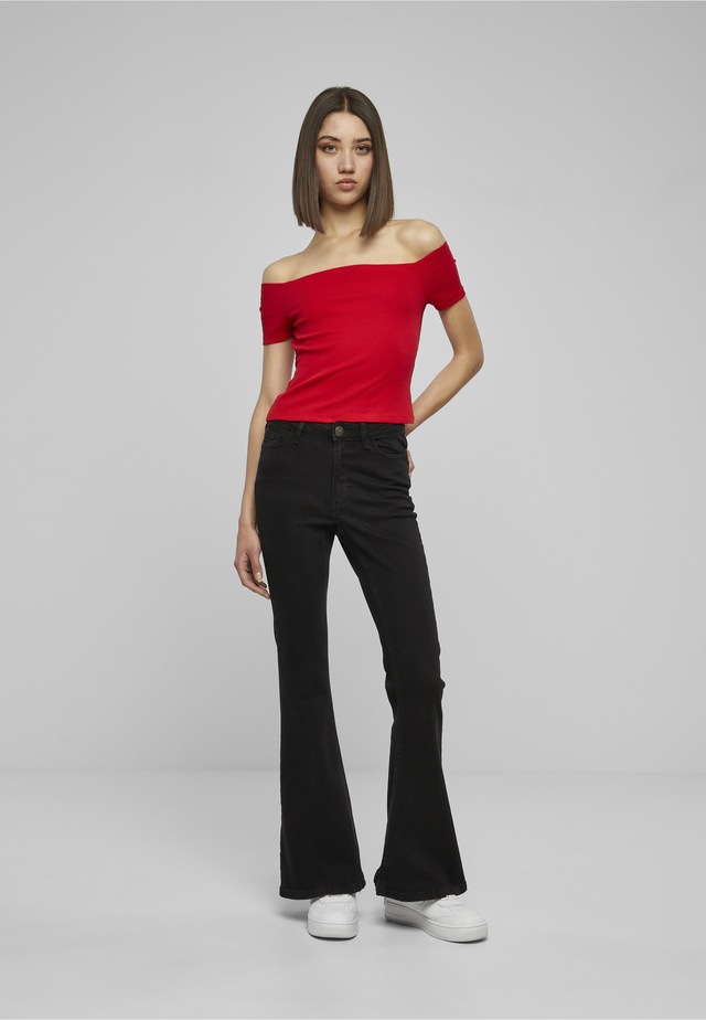 URBAN CLASSICS T-Shirt »Urban Classics Damen Ladies Off Shoulder Rib Tee« 1