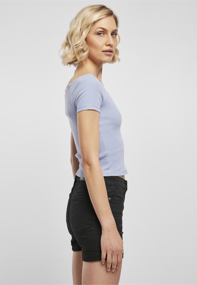 URBAN CLASSICS T-Shirt »Urban Classics Damen Ladies Off Shoulder Rib Tee« 1