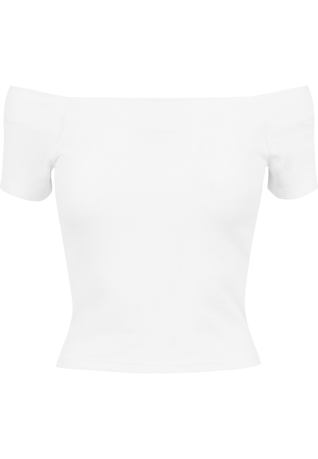 URBAN CLASSICS T-Shirt »Urban Classics Damen Ladies Off Shoulder Rib Tee« 1