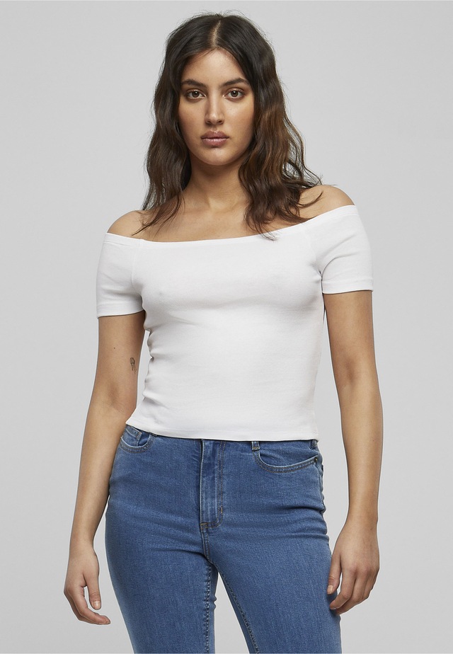 URBAN CLASSICS T-Shirt »Urban Classics Damen Ladies Off Shoulder Rib Tee« 1