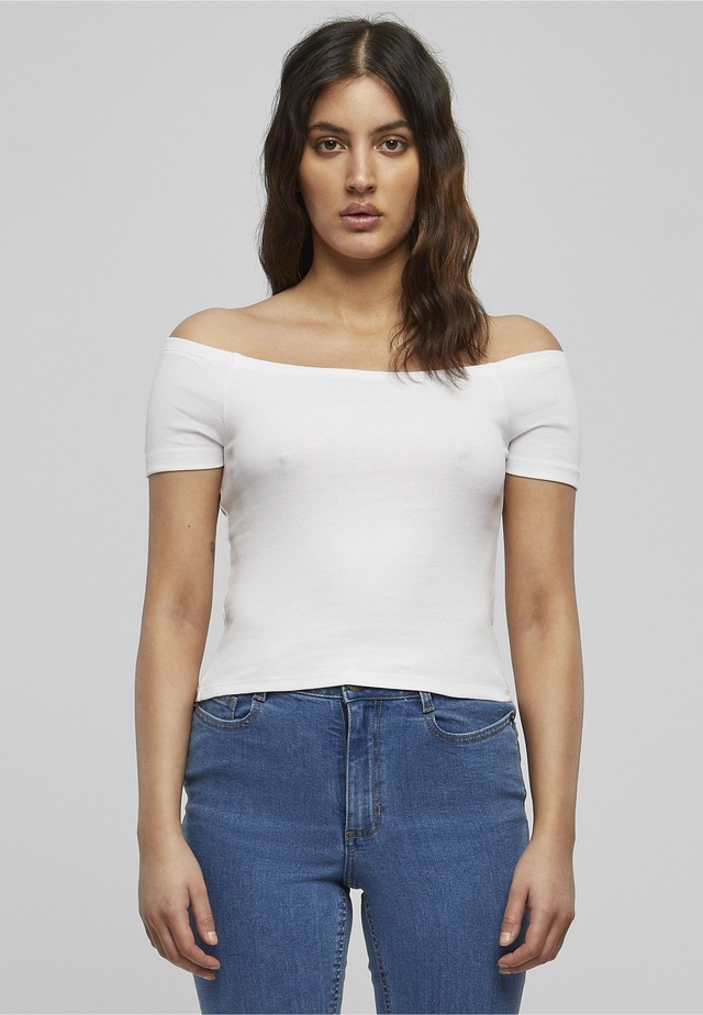 URBAN CLASSICS T-Shirt »Urban Classics Damen Ladies Off Shoulder Rib Tee« 1