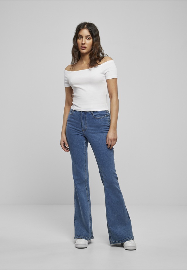 URBAN CLASSICS T-Shirt »Urban Classics Damen Ladies Off Shoulder Rib Tee« 1