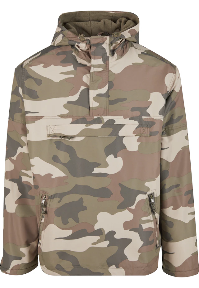 Brandit Anorak »Brandit Herren Fleece Pull Over Windbreaker« 1 Stk. tlg. mit Kapuze