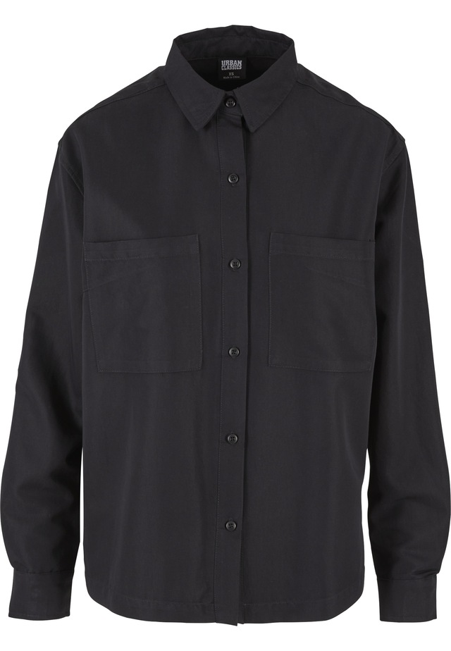 URBAN CLASSICS Langarmhemd »Urban Classics Damen Ladies Oversized Twill Shirt«