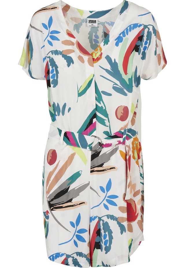 URBAN CLASSICS Jumpsuit »Urban Classics Damen Ladies Short Viscose Belt Jumpsuit« 1 Stk.