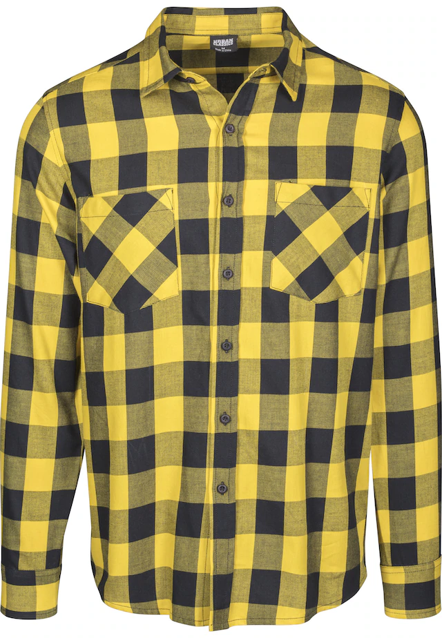 URBAN CLASSICS Kurzarmshirt »Urban Classics Herren Checked Flanell Shirt« 1 Stk.