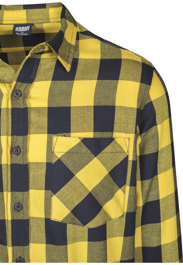 URBAN CLASSICS Kurzarmshirt »Urban Classics Herren Checked Flanell Shirt« 1 Stk.
