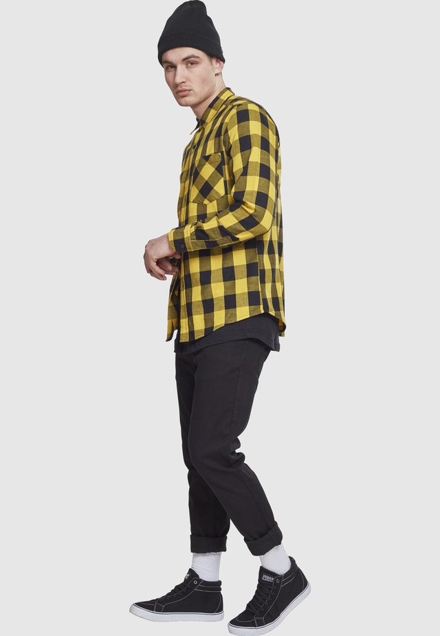 URBAN CLASSICS Kurzarmshirt »Urban Classics Herren Checked Flanell Shirt« 1 Stk.
