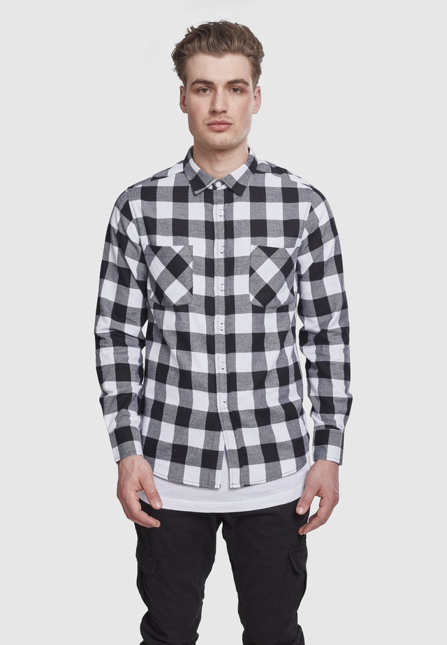 URBAN CLASSICS Kurzarmshirt »Urban Classics Herren Checked Flanell Shirt« 1 Stk.