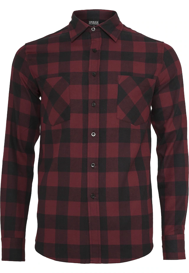 URBAN CLASSICS Kurzarmshirt »Urban Classics Herren Checked Flanell Shirt« 1 Stk.