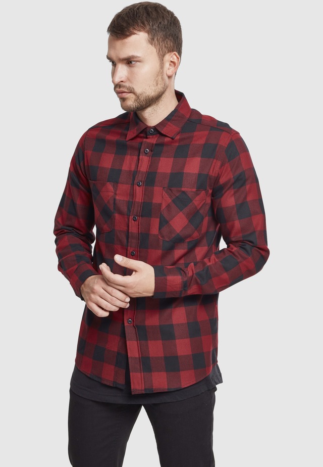 URBAN CLASSICS Kurzarmshirt »Urban Classics Herren Checked Flanell Shirt« 1 Stk.