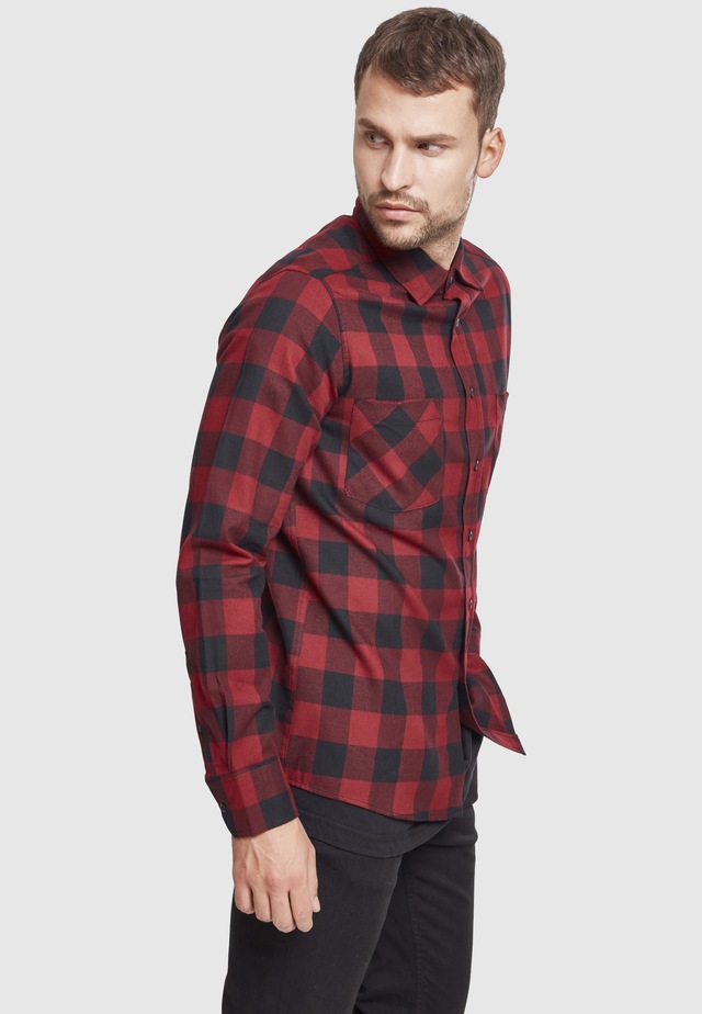 URBAN CLASSICS Kurzarmshirt »Urban Classics Herren Checked Flanell Shirt« 1 Stk.