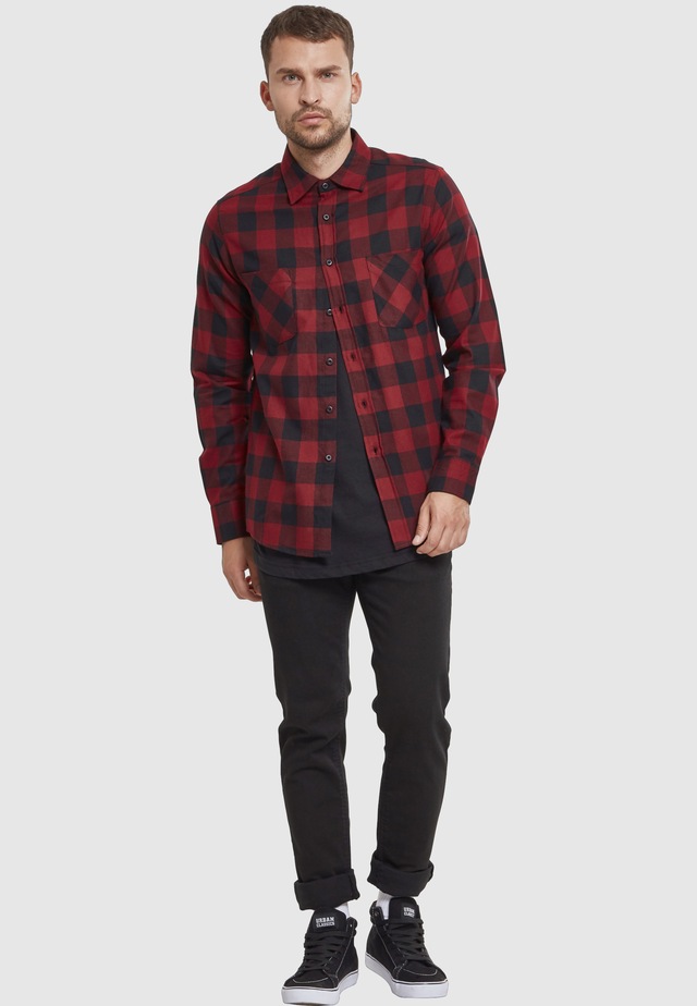 URBAN CLASSICS Kurzarmshirt »Urban Classics Herren Checked Flanell Shirt« 1 Stk.