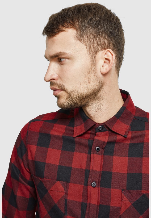 URBAN CLASSICS Kurzarmshirt »Urban Classics Herren Checked Flanell Shirt« 1 Stk.