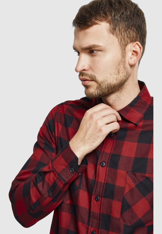 URBAN CLASSICS Kurzarmshirt »Urban Classics Herren Checked Flanell Shirt« 1 Stk.