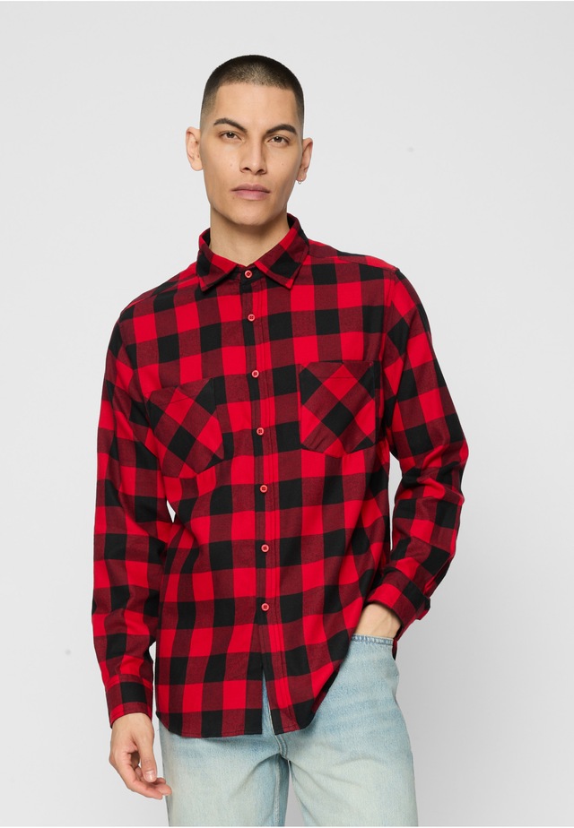 URBAN CLASSICS Kurzarmshirt »Urban Classics Herren Checked Flanell Shirt« 1 Stk.