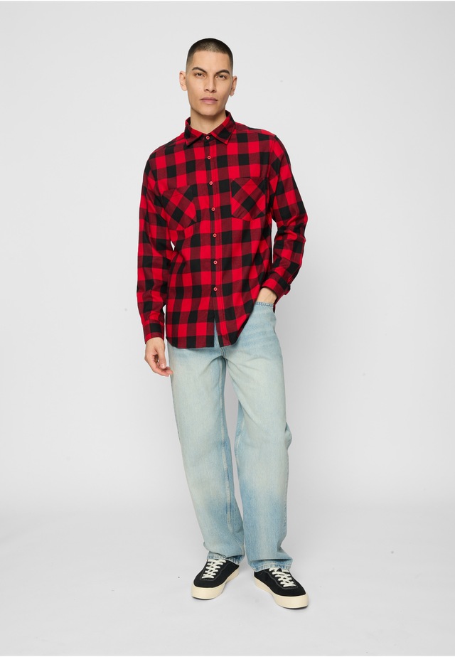 URBAN CLASSICS Kurzarmshirt »Urban Classics Herren Checked Flanell Shirt« 1 Stk.