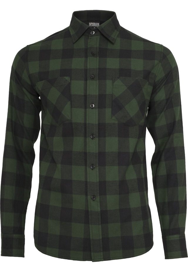 URBAN CLASSICS Kurzarmshirt »Urban Classics Herren Checked Flanell Shirt« 1 Stk.