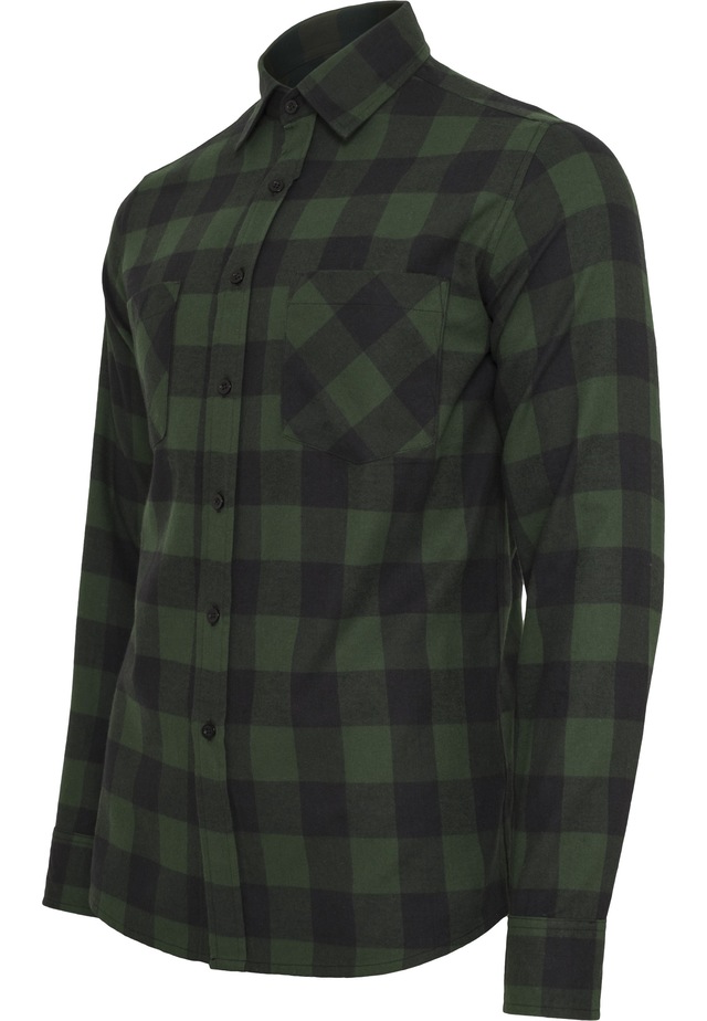 URBAN CLASSICS Kurzarmshirt »Urban Classics Herren Checked Flanell Shirt« 1 Stk.
