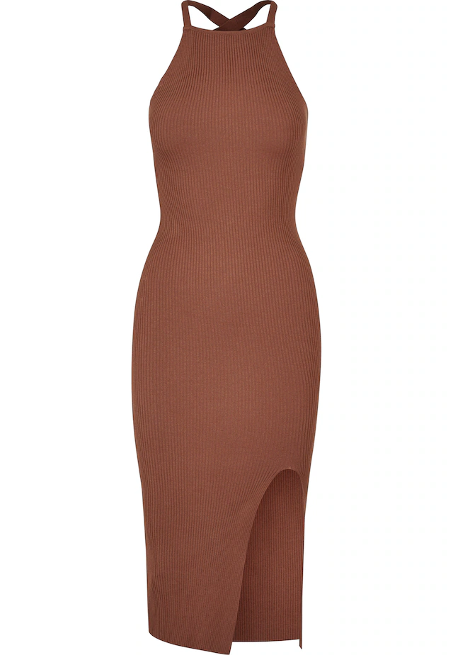 URBAN CLASSICS A-Linien-Kleid »Urban Classics Damen Ladies Midi Rib Knit Crossed Back Dress« 1 Stk. tlg.
