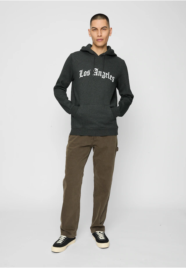 MisterTee Rundhalspullover »MisterTee Herren Los Angeles Wording Hoody« 1 Stk.