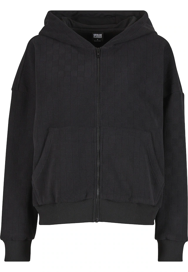URBAN CLASSICS Sweatjacke »Urban Classics Ladies Jacquard Velvet Oversized Zip Hoody«