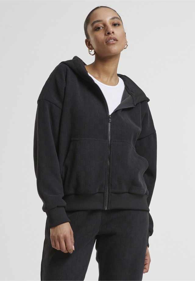 URBAN CLASSICS Sweatjacke »Urban Classics Ladies Jacquard Velvet Oversized Zip Hoody«
