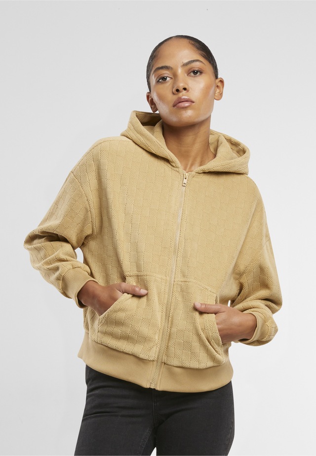 URBAN CLASSICS Sweatjacke »Urban Classics Ladies Jacquard Velvet Oversized Zip Hoody«