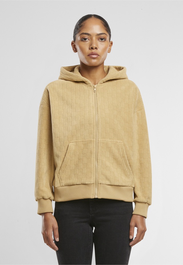 URBAN CLASSICS Sweatjacke »Urban Classics Ladies Jacquard Velvet Oversized Zip Hoody«