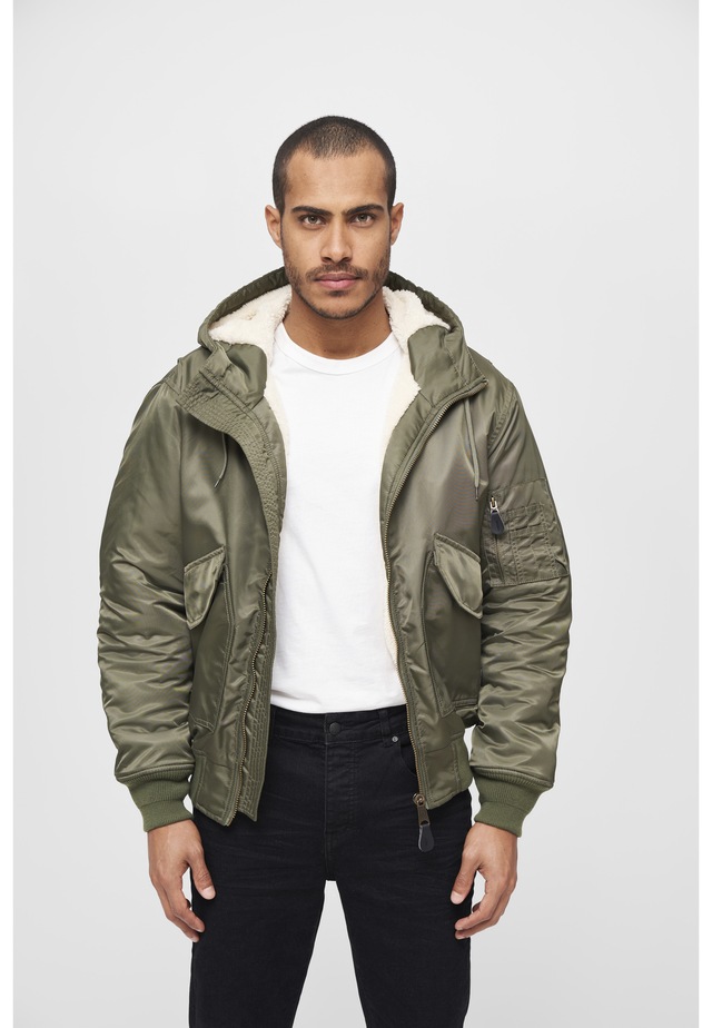 Brandit Bomberjacke »Brandit Herren CWU Jacket hooded« 1 Stk. tlg. mit Kapuze
