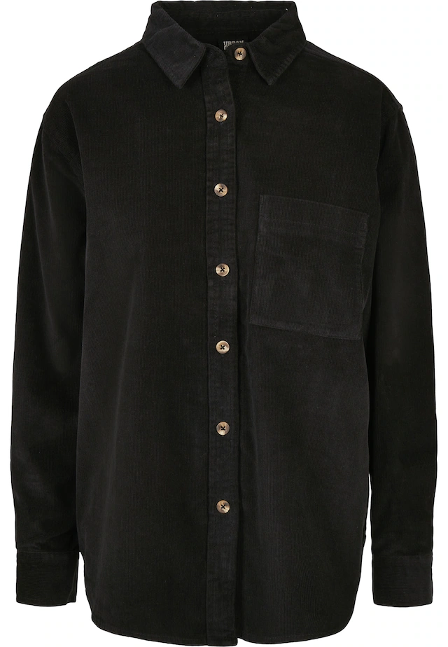 URBAN CLASSICS Langarmhemd »Urban Classics Damen Ladies Corduroy Oversized Shirt« 1 Stk.