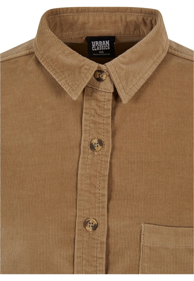 URBAN CLASSICS Langarmhemd »Urban Classics Damen Ladies Corduroy Oversized Shirt« 1 Stk.
