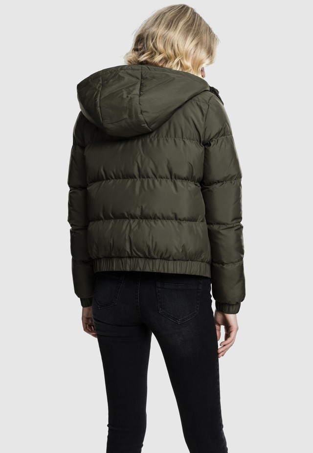 URBAN CLASSICS Winterjacke »Urban Classics Damen Ladies Hooded Puffer Jacket« 1 Stk. tlg. mit Kapuze