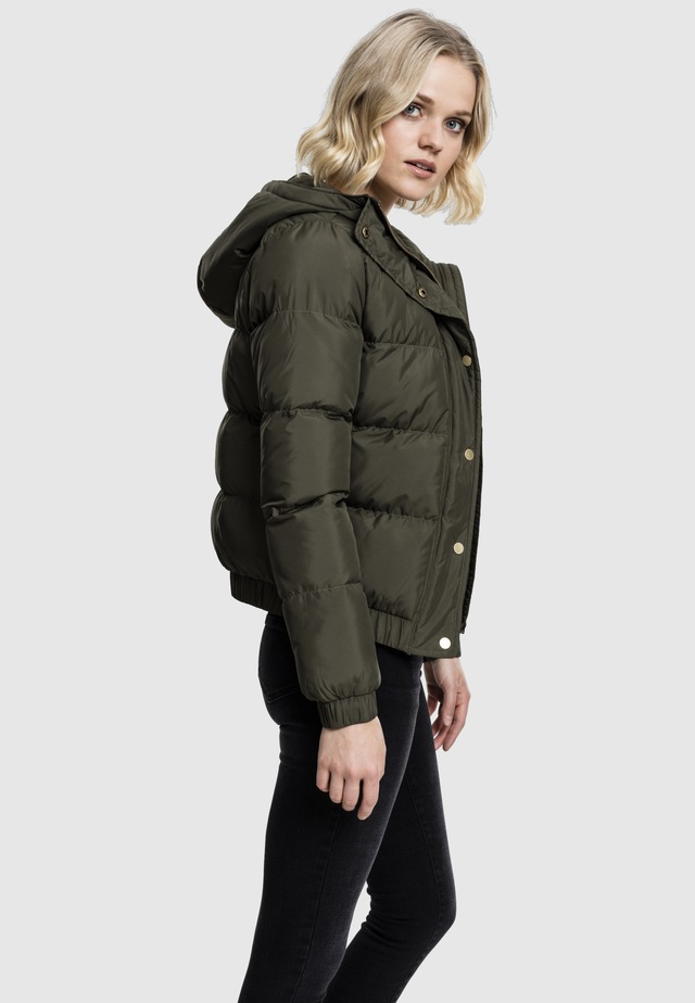 URBAN CLASSICS Winterjacke »Urban Classics Damen Ladies Hooded Puffer Jacket« 1 Stk. tlg. mit Kapuze