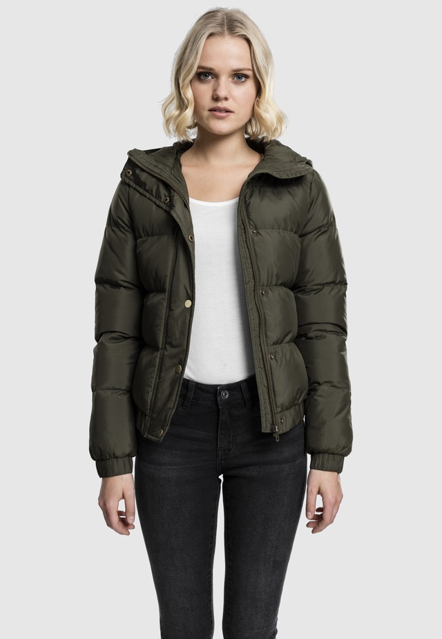 URBAN CLASSICS Winterjacke »Urban Classics Damen Ladies Hooded Puffer Jacket« 1 Stk. tlg. mit Kapuze