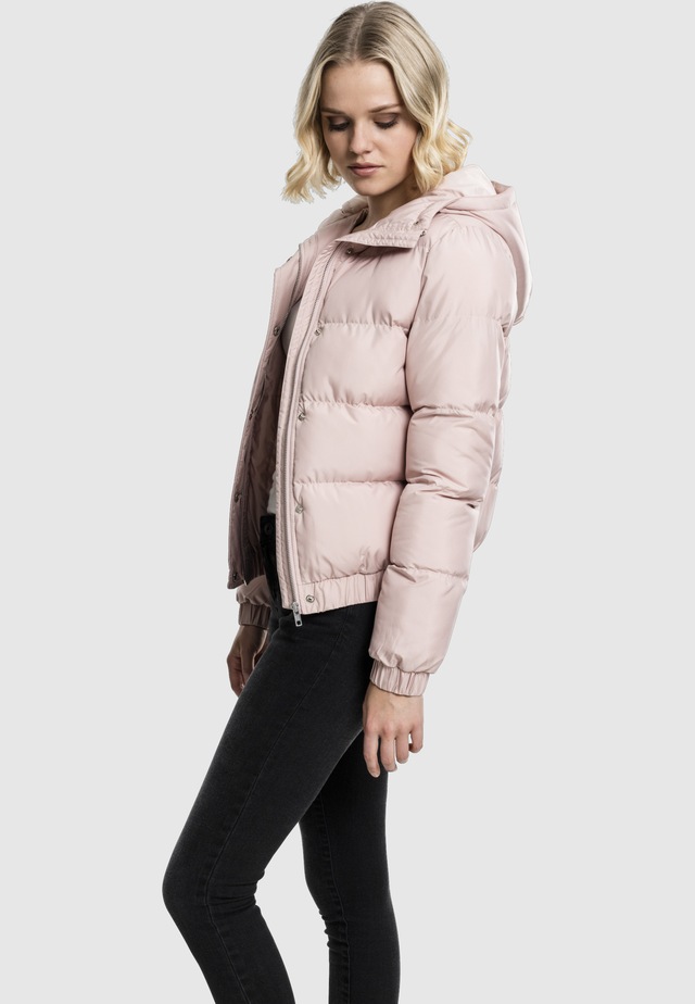 URBAN CLASSICS Winterjacke »Urban Classics Damen Ladies Hooded Puffer Jacket« 1 Stk. tlg. mit Kapuze
