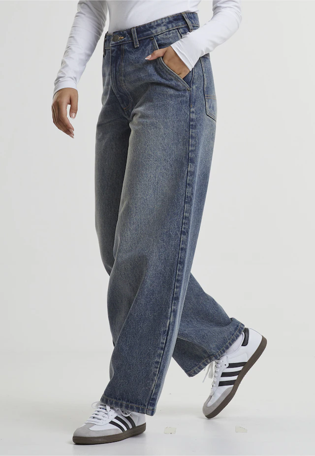 URBAN CLASSICS Bequeme Jeans »Urban Classics Ladies Tapered Baggy Jeans«