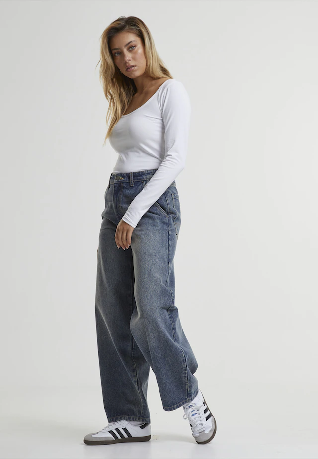 URBAN CLASSICS Bequeme Jeans »Urban Classics Ladies Tapered Baggy Jeans«