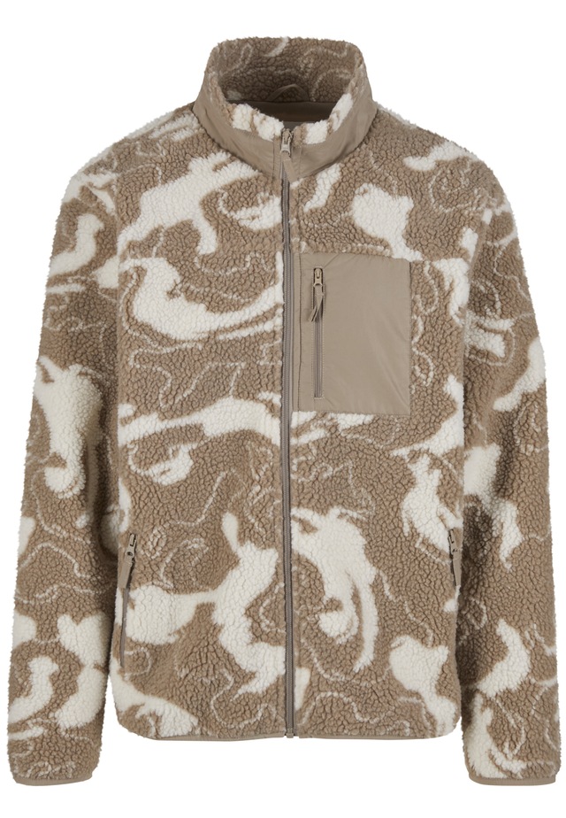 URBAN CLASSICS Langmantel »Urban Classics Pattern Teddy Trackjacket«